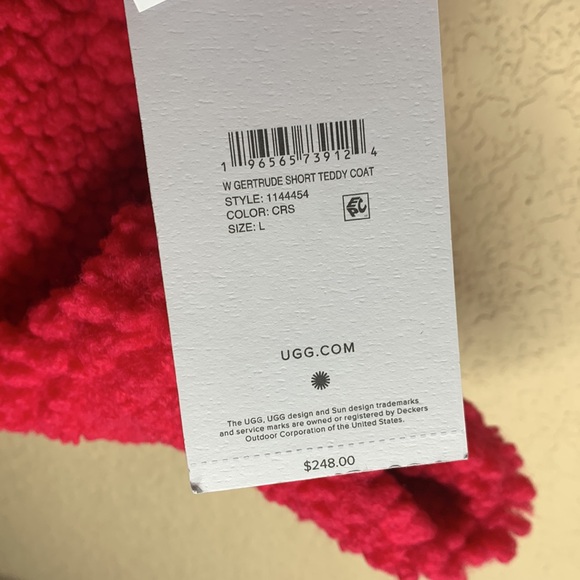 UGG Gertrude Short Teddy Coat NWT - Picture 9 of 10